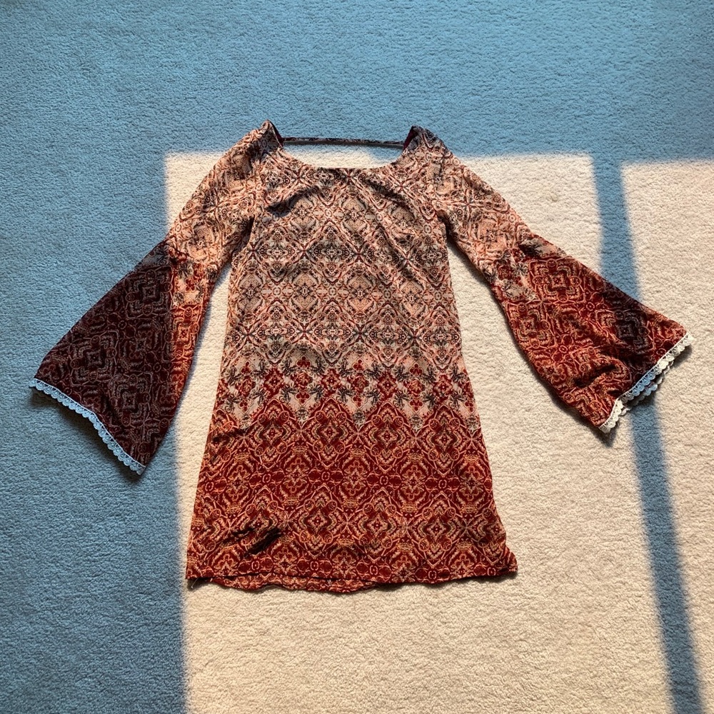 Boho bell sleeve dress